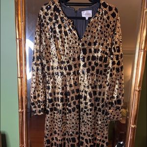 Antik batik gold sequin dress medium